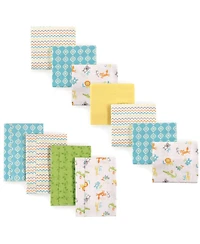 Luvable Friends Boys Essential 11-Count Cotton Flannel Nursery Set Burp Cloths & Receiving Blankets