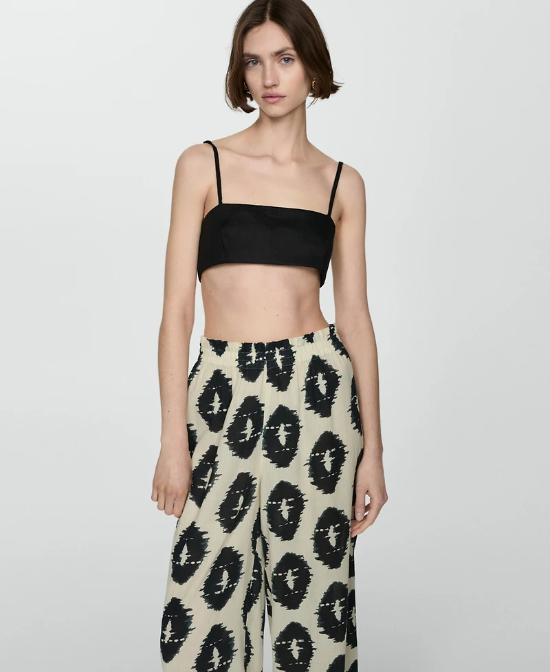 Mango Women's Wideleg Printed Trousers