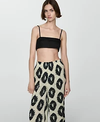 Mango Women's Wideleg Printed Trousers