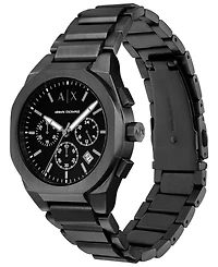 A|X Armani Exchange Men's Sync Quartz Chronograph Black Stainless Steel Watch 42MM