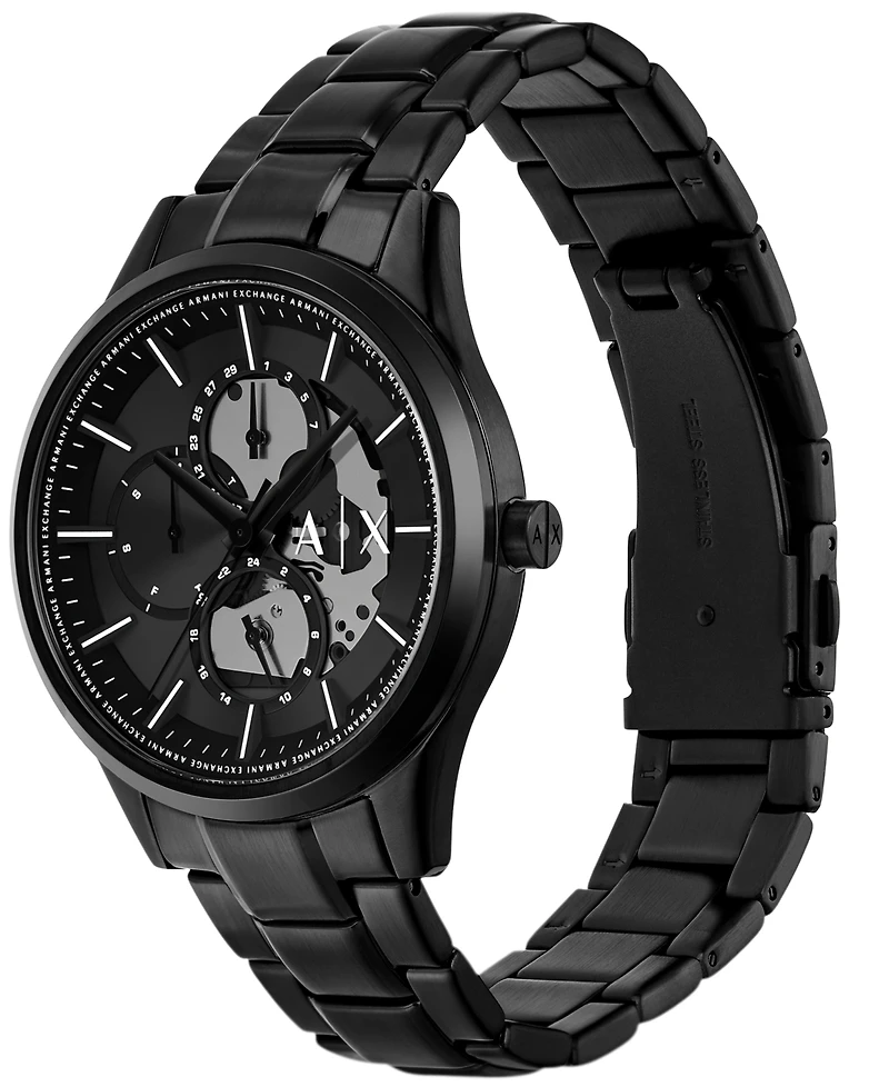 A|X Armani Exchange Men's Quartz Multifunction Black Stainless Steel 42MM