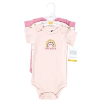 Hudson Baby Girls Comfortable All-Cotton Bodysuit 3Pk