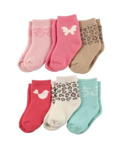 Luvable Friends Baby Girls 6pk Cuff Socks