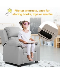 Costway Deluxe Padded Kids Sofa Armchair Recliner Headrest Children