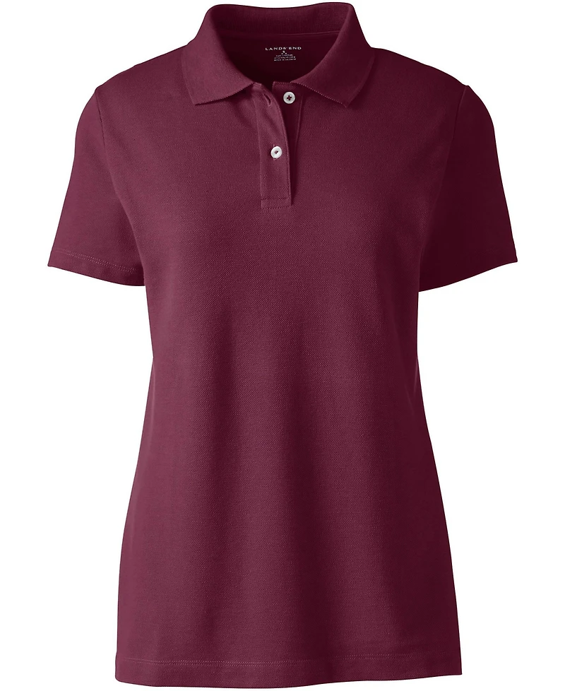 Lands' End Women's Plus Short Sleeve Basic Mesh Polo Shirt