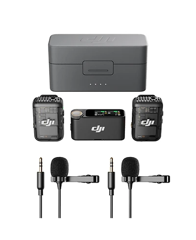 Dji Mic 2 Digital Wireless Microphone System with Two Condenser Lavalier Mics