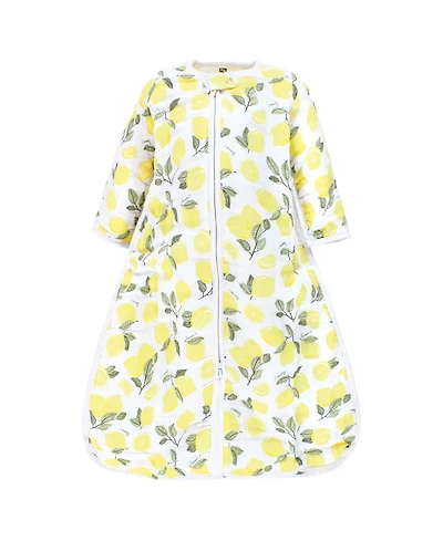 Hudson Baby Girls Long Sleeve Muslin Sleeping Bag, Wearable Blanket, Sleep Sack, Lemons, 18-24 Months