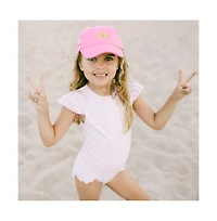Bits & Bows Girls Princess Crown Bow Baseball Hat in Magenta