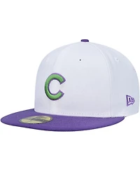 New Era Men's White Chicago Cubs Side Patch 59FIFTY Fitted Hat