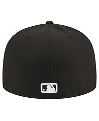 New Era Men's Black Milwaukee Brewers Logo 59FIFTY Fitted Hat