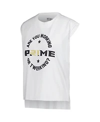 Wear by Erin Andrews Women's White Colorado Buffaloes Coach Prime Working Sleeveless Muscle T-Shirt