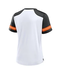 Fanatics Women's White/Black Cincinnati Bengals Foiled Primary Lace-Up T-Shirt
