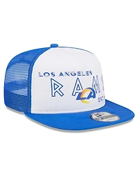 New Era Men's White/Royal Los Angeles Rams Banger 9FIFTY Trucker Snapback Hat