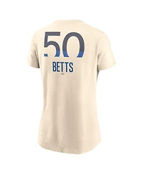 Nike Women's Mookie Betts Cream Los Angeles Dodgers 2024 City Connect Fuse Name Number T-Shirt