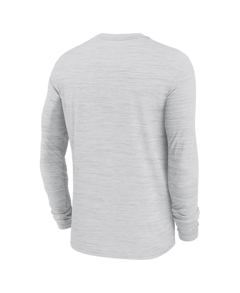 Nike Men's White Ohio State Buckeyes 2024 Sideline Velocity Performance Long Sleeve T-Shirt