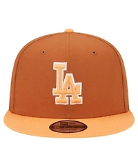 New Era Men's Brown Los Angeles Dodgers Spring Color Two-Tone 9FIFTY Snapback Hat
