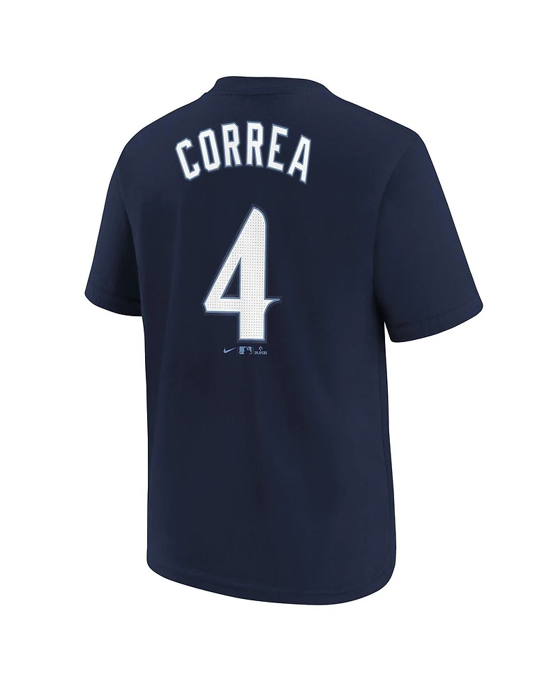 Nike Big Boys and Girls Carlos Correa Navy Minnesota Twins 2024 City Connect Name Number T-Shirt