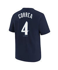 Nike Big Boys and Girls Carlos Correa Navy Minnesota Twins 2024 City Connect Name Number T-Shirt