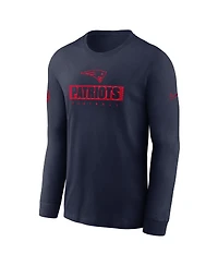 Nike Men's Navy New England Patriots Sideline Performance Long Sleeve T-Shirt