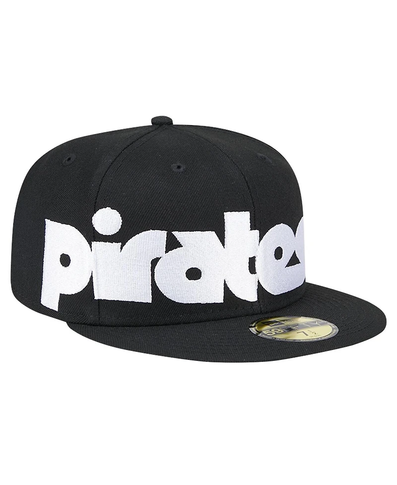 New Era Men's Black Pittsburgh Pirates Checkered Undervisor 59FIFTY Fitted Hat