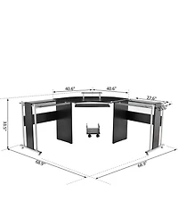 Homcom 69" L-Shaped Computer Desk Modern Pc Sd Corner Workstation Office
