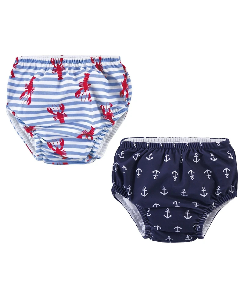 Hudson Baby Boys Swim Diapers, Whale Anchor, 12-18 Months