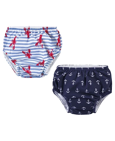 Hudson Baby Boys Swim Diapers, Whale Anchor, 12-18 Months
