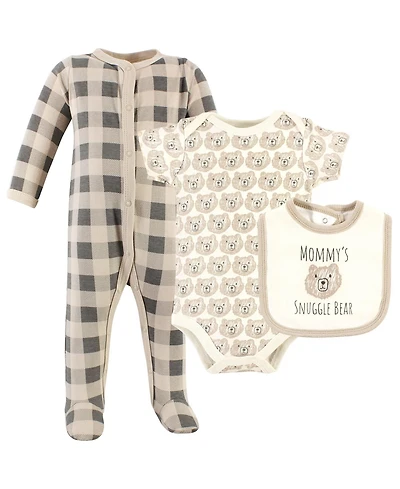 Hudson Baby Baby Boys Hudson Unisex Cotton Outfit Collection with Bodysuit & Bandana Bibs