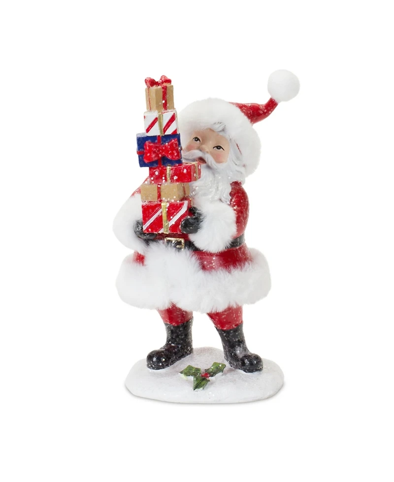 Slickblue Fluffy Santa Figurine (Set of 2)