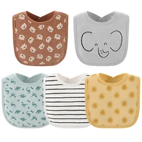 The Peanutshell Soft Neautral Terry Baby Bib 10 Pack Set, Feeding, Teething, Drooling