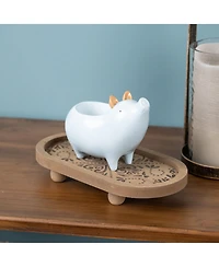 Slickblue Set of 4 Chic Pig Planters for Quirky Indoor and Outdoor Decor