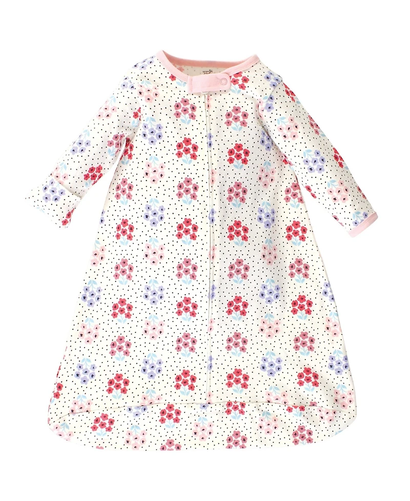 Touched by Nature Baby Girls Organic Cotton Long-Sleeve Wearable Sleeping Bag, Sack, Blanket