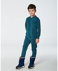 Deux par Deux Big Boys One Piece Thermal Underwear Pine Green
