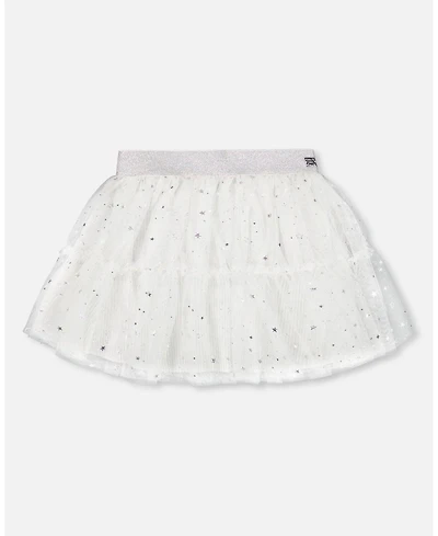 Deux par Deux Toddler Girls Glittering Tulle Skirt Off White - Toddler|Child
