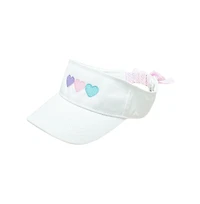 Bits & Bows Girls Hearts Bow Visor