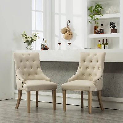 Streamdale Wingback Hostess Chairs with Nail Heads (Set of 2)
