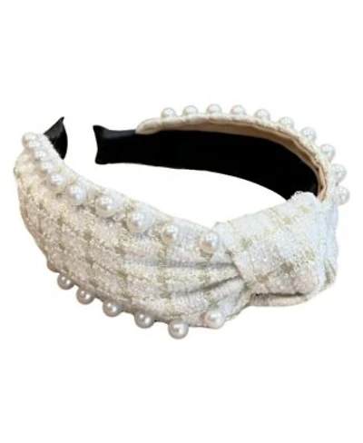 Womens It Girl Pearl Headband Cream