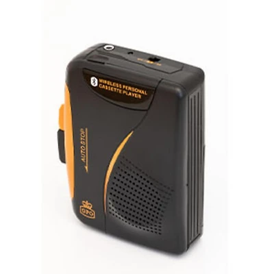 Gpo Bluetooth Portable Personal Cassette Player / Recorder with Built-In Speaker & Microphone, Bluetooth Headphones included (Black)