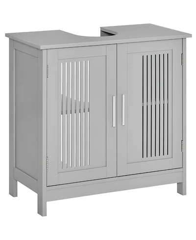 Kleankin Bathroom Under Sink Cabinet Vanity Unit w/ Adjustable Storage Shelves