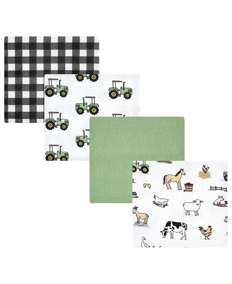 Hudson Baby Infant Boy Cotton Flannel Receiving Blankets