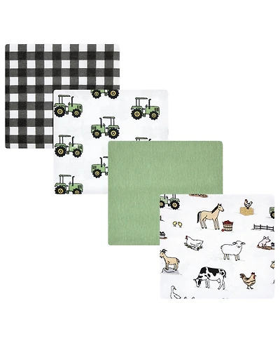 Hudson Baby Infant Boy Cotton Flannel Receiving Blankets