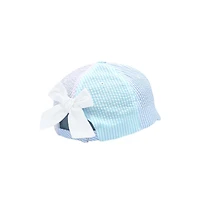 Bits & Bows Baby Girls Seersucker Bow Baseball Hat