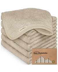 KeaBabies 6pk Deluxe Baby Washcloths, Organic and Soft Wash Cloth, Bath Towel, Face Cloths