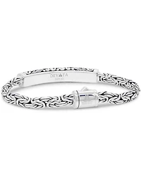 Devata Bali Filigree with Borobudur Oval 5mm Chain Bracelet in Sterling Silver