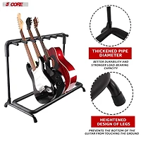 5 Core Guitar Rack 7 Slot Multi Guitars Stands Floor Safe Storage for Electric Acoustic Flying V Guitars