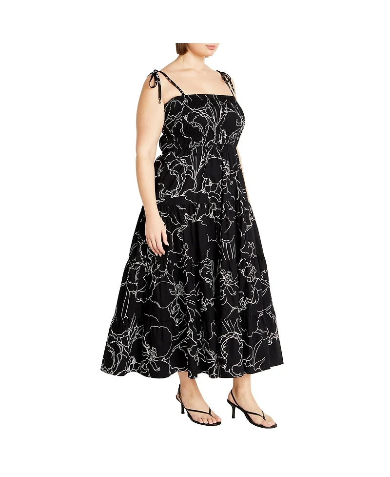 City Chic Plus Marli Print Maxi Dress