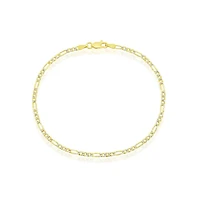 Simona Sterling Silver 2.5mm Pave Figaro Anklet - Gold Plated