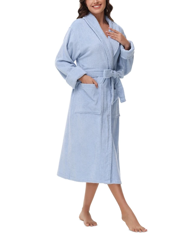 INK+IVY Accappatoio Kimono In Peluche Per Donna Con Tasca - Morbido E Caldo, Con Colletto E Polsini Sherpa, Blu Paisley, Taglia S-M