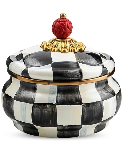 Mackenzie-Childs Courtly Check Squashed Pot Canister