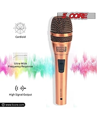 5 Core Mic Karaoke Dynamic Handheld Xlr Microphone for Professional Vocal Recording Live Stage Singing Music Neodymium 1/4 Corded Wired Microfono
